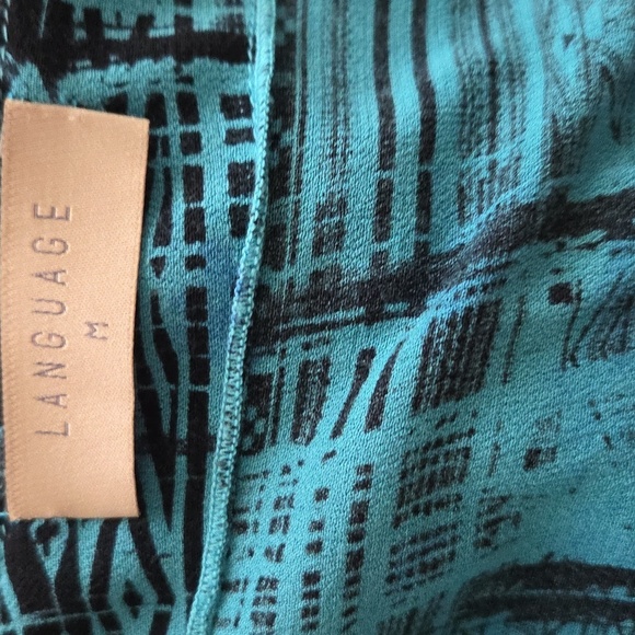 Language Blue Aztec Design 3/4 Sleeve Dress - Picture 4 of 6